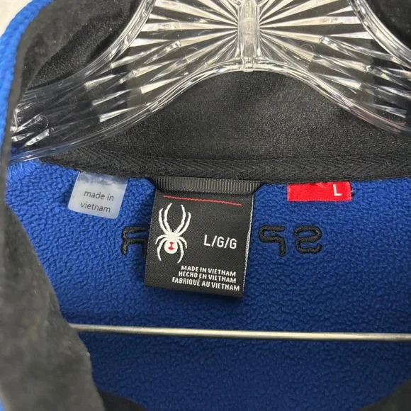 Spyder Sweater Men's L, Blue/Black 1/4 Zip, Knitted, Pullover, Skiing, outdoor - Picture 3 of 10
